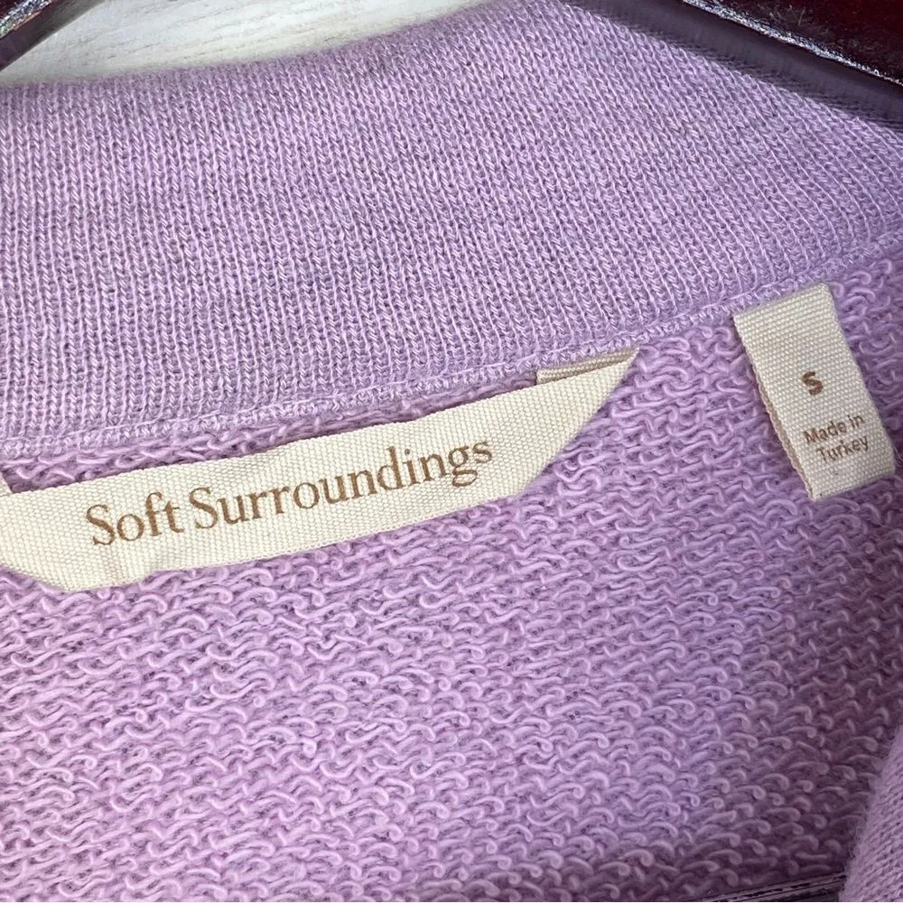 Soft Surroundings Terry Knit Button Front Shirt Jacket Shacket Lavender Small - Image 11