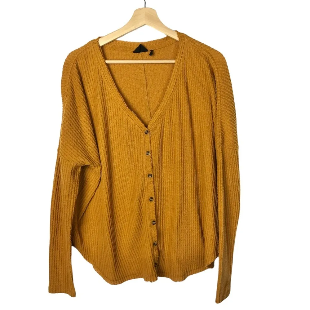 Urban Outfitters UO Out From Under Orange Jojo Waffle Knit Long Sleeve S - Image 3