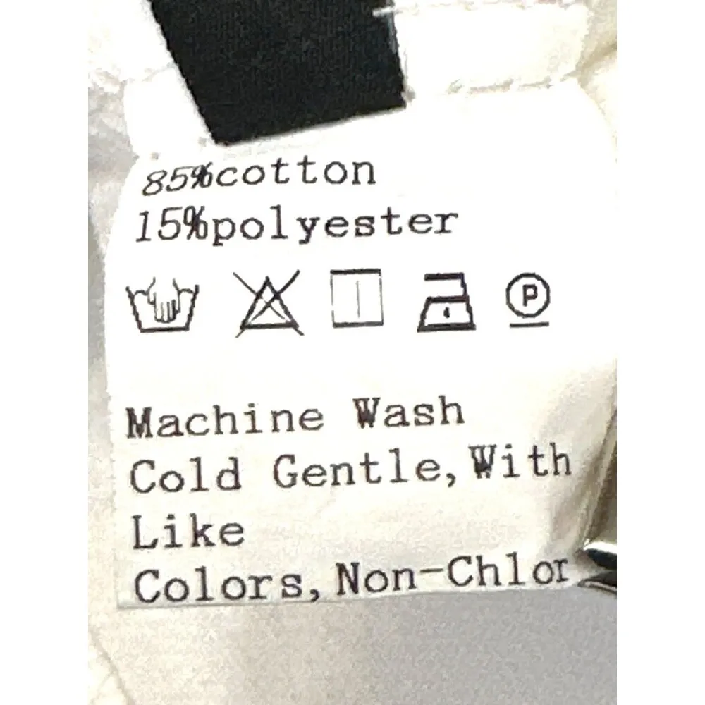 CCC Hengsheng White Denim Crop Top Jacket Cotton Polyester Blend Pockets Sz XL - Image 6