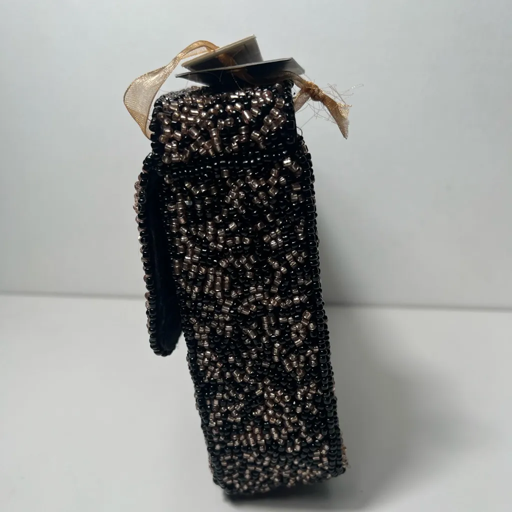 Handcrafted in India Bat Spiderweb Beaded Halloween Shoulder Bag Purse Handbag Black - Image 7