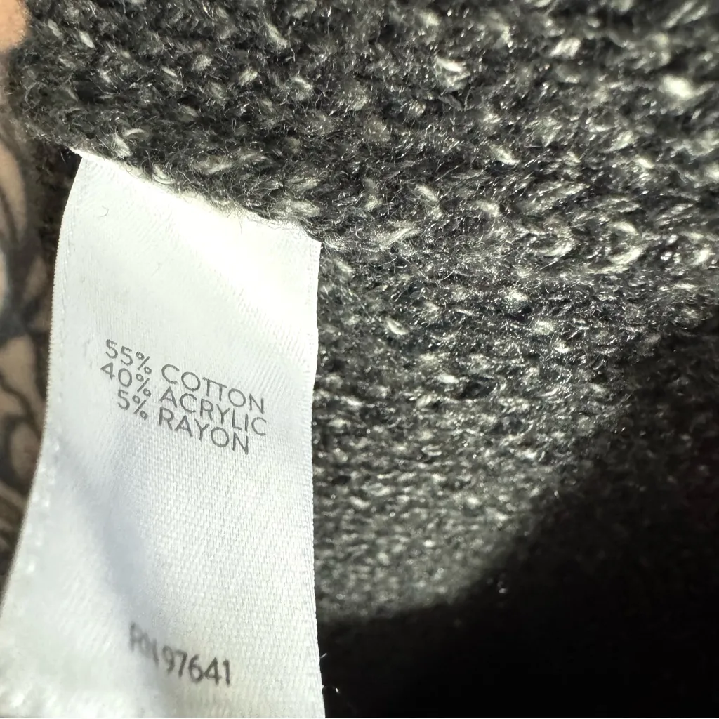 J. Jill Charcoal Gray Blue Colorblocked Knit Long Coatigan Jacket Size L - Image 8