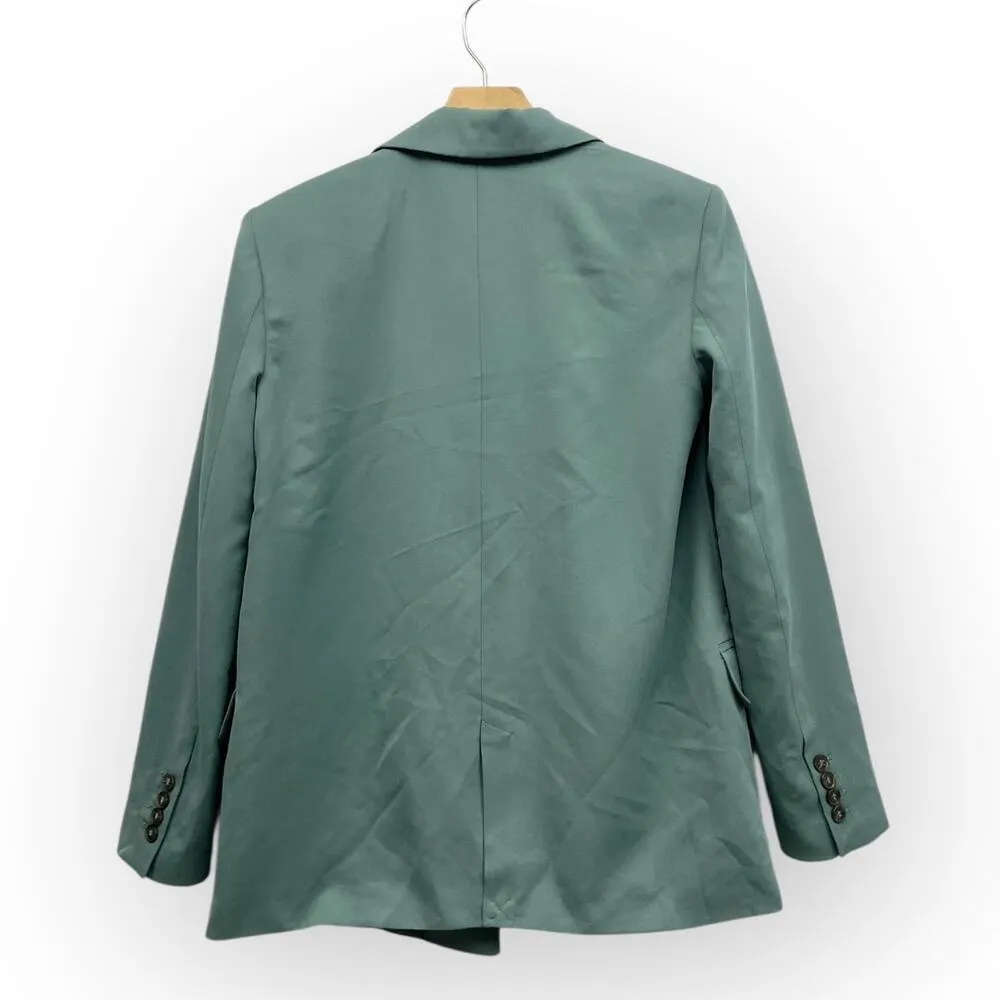 ZARA Double Breasted Blazer in Deep Sage size XS NWT - Image 3