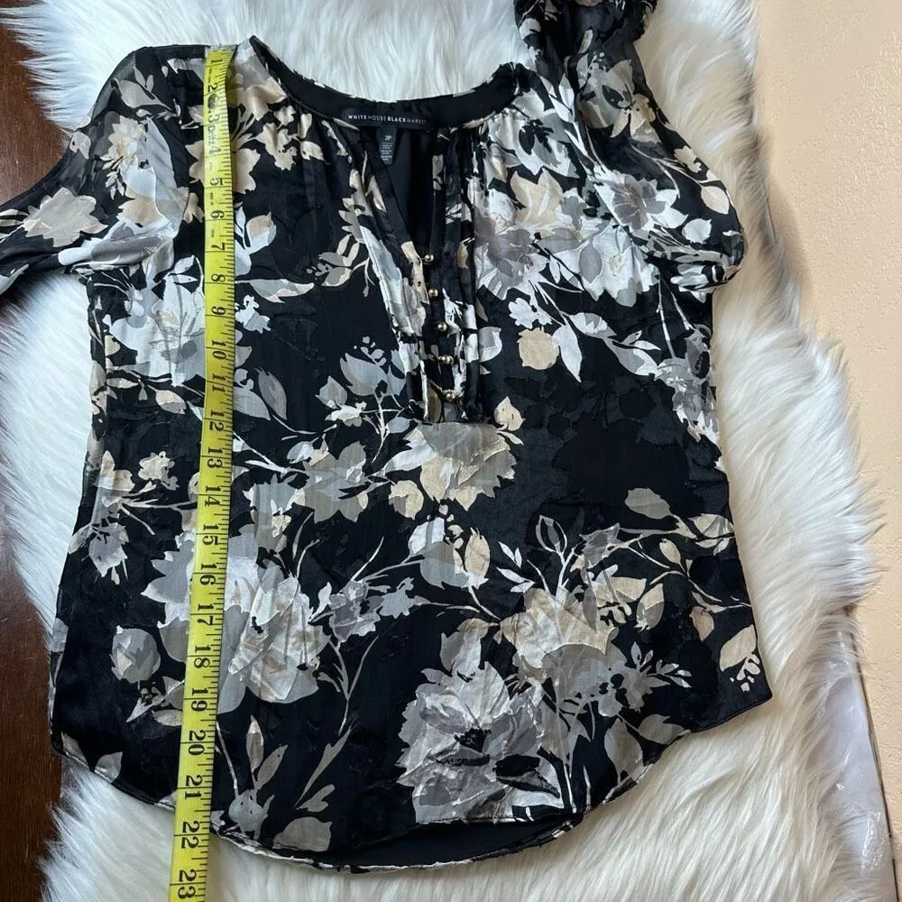 White House Black Market Kelsey Blouse Size 2P - Image 7