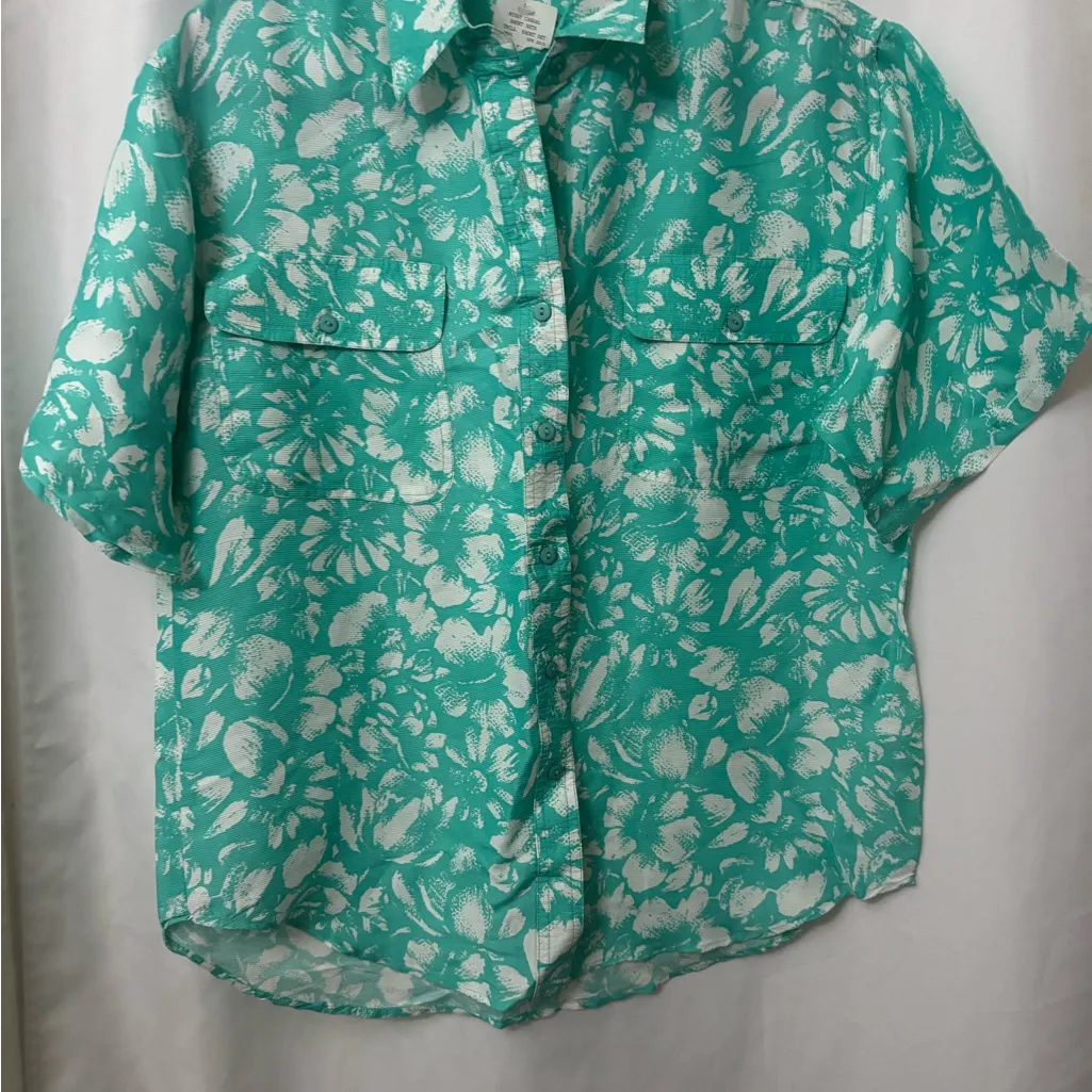 Aris Turquoise Floral Button - Image 2