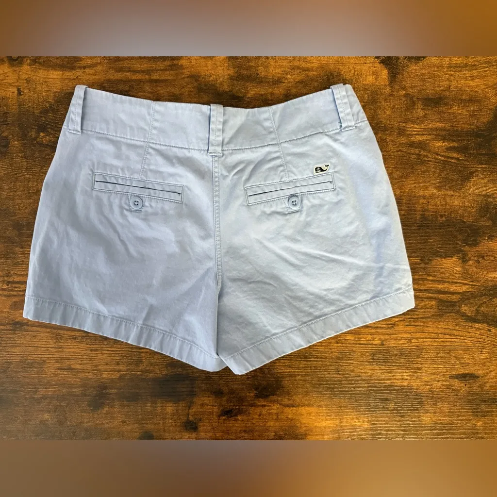 Vineyard Vines Lowrise Chino Shorts Light Blue Preowned Size 0 - Image 4