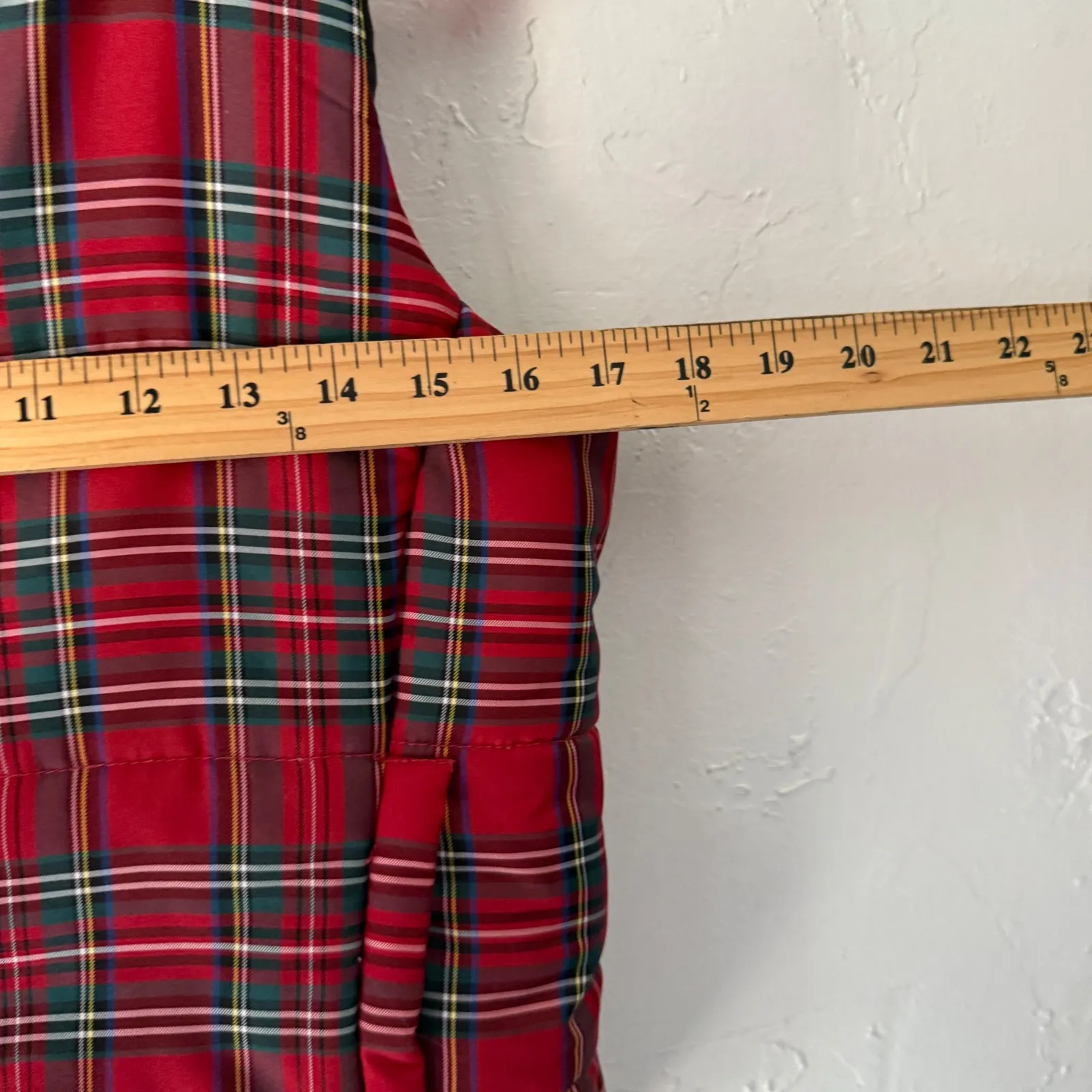 CHAPS PS Plaid‎ Puffer Vest Red Green Quilted Zip Up Lightweight Lumberjane - Image 3