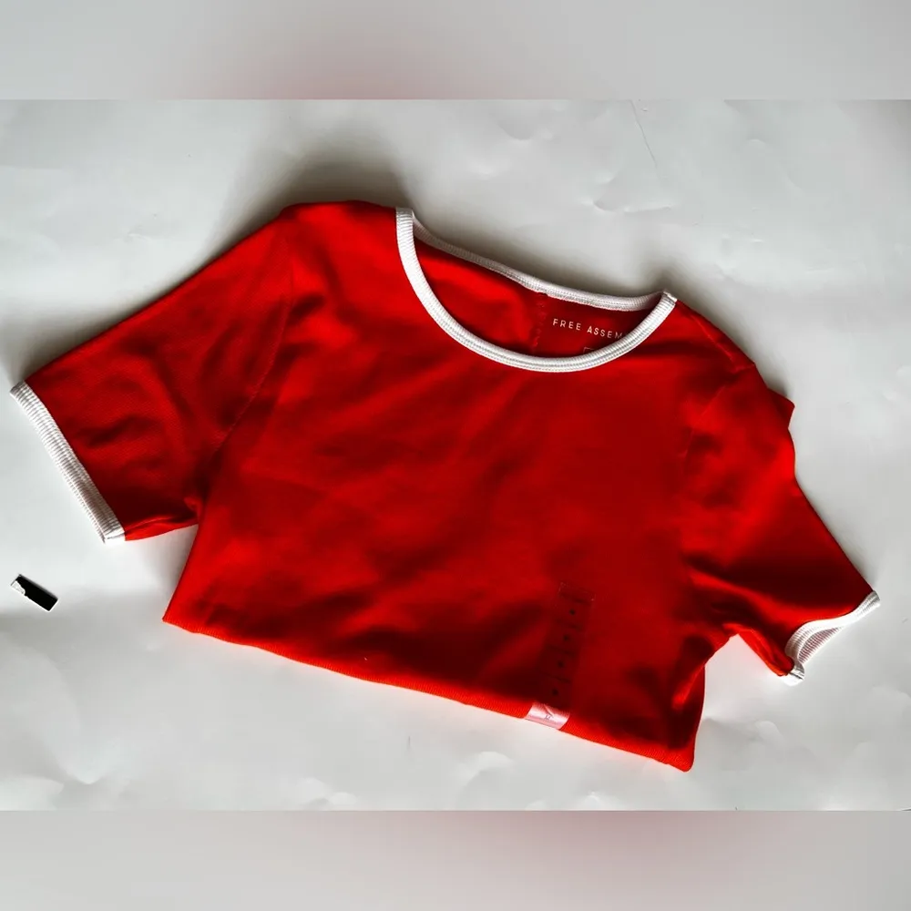 [Free Assembly] Women's Round Neck Short Sleeve T Shirts Orange Size M Size M - Image 11