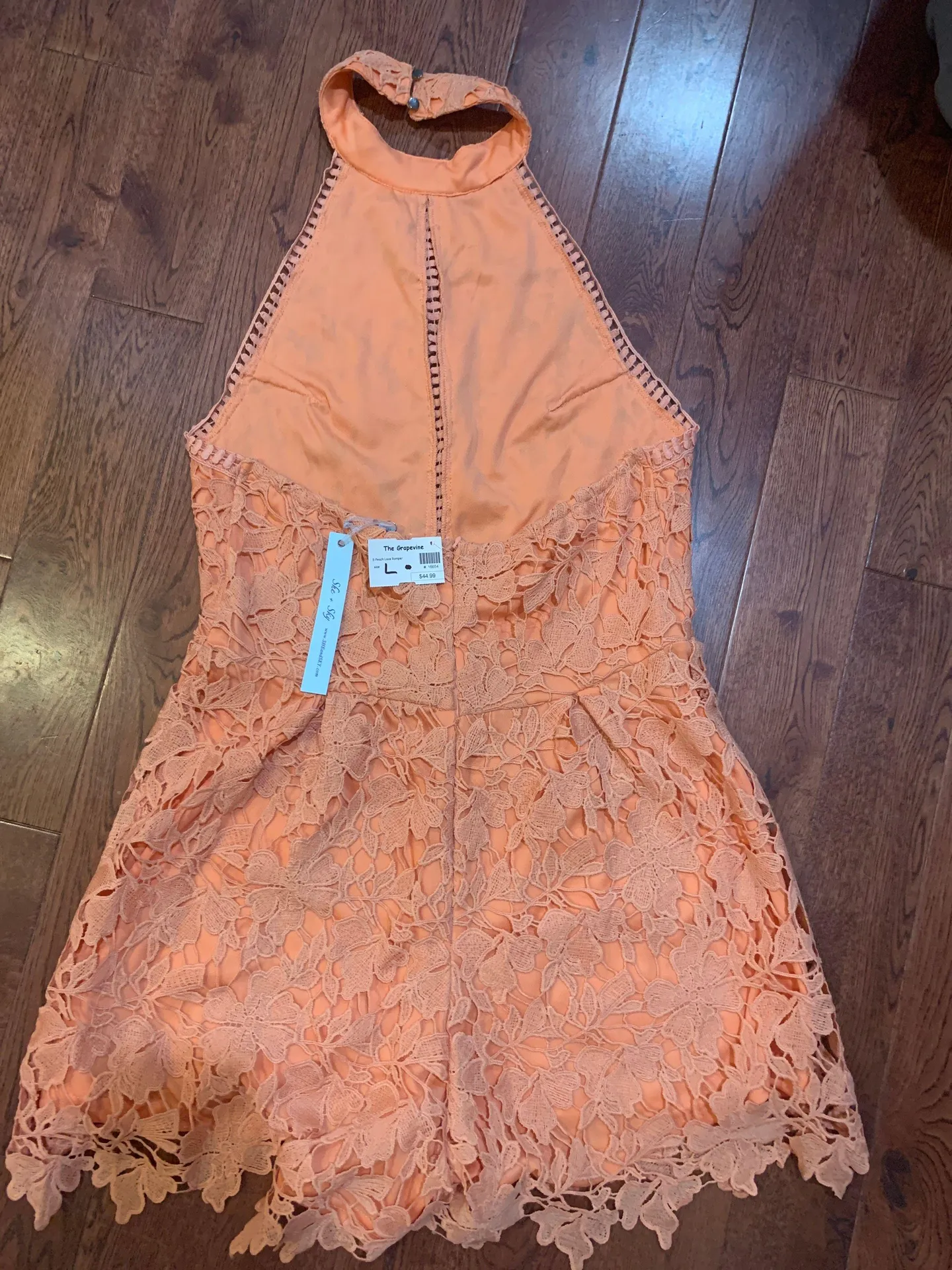 She & Sky Orange Romper - Image 2