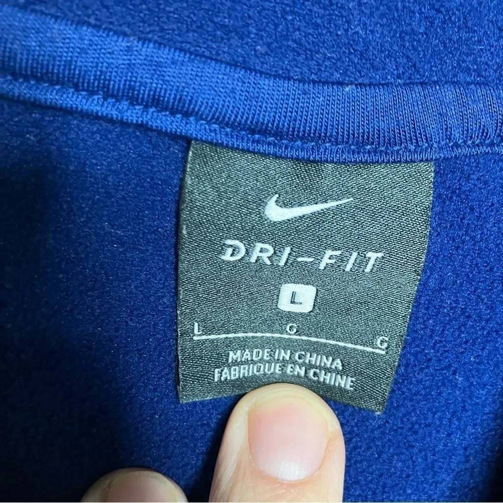 Nike dri-fit cropped sweatshirt hoodie blue‎ size large - Image 5