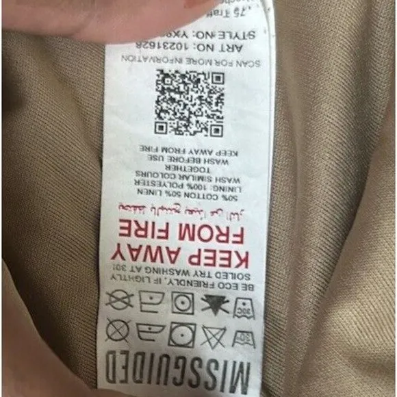 Misguided Women 10 Tan Balloon Shoulders Elastic Cropped Top Boho Festive‎ Retro - Image 3