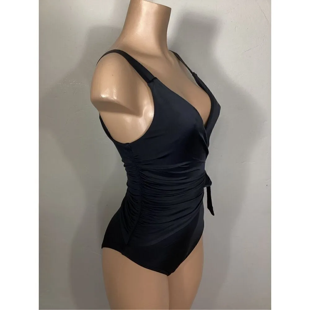 New. HAH (Hot As Hell) black wrap one piece swimsuit. XL. Retails $189 - Image 7