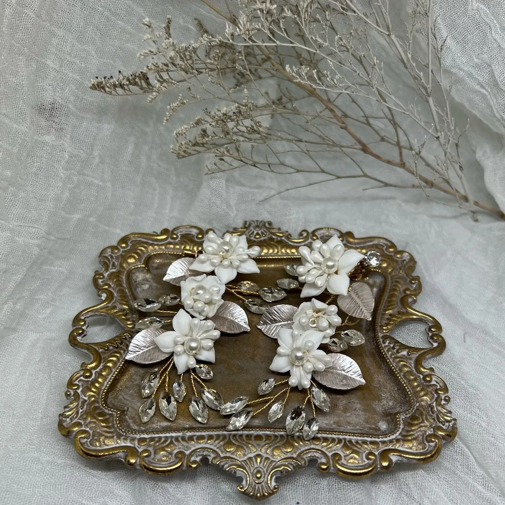 Bridal‎ earrings White - Image 2