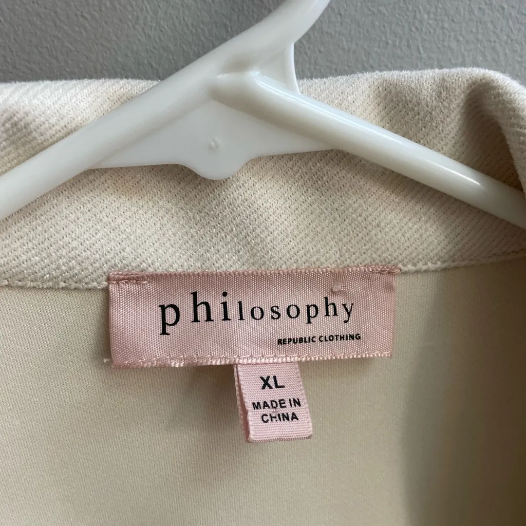 Philosophy Cream Trench Coat - Image 2