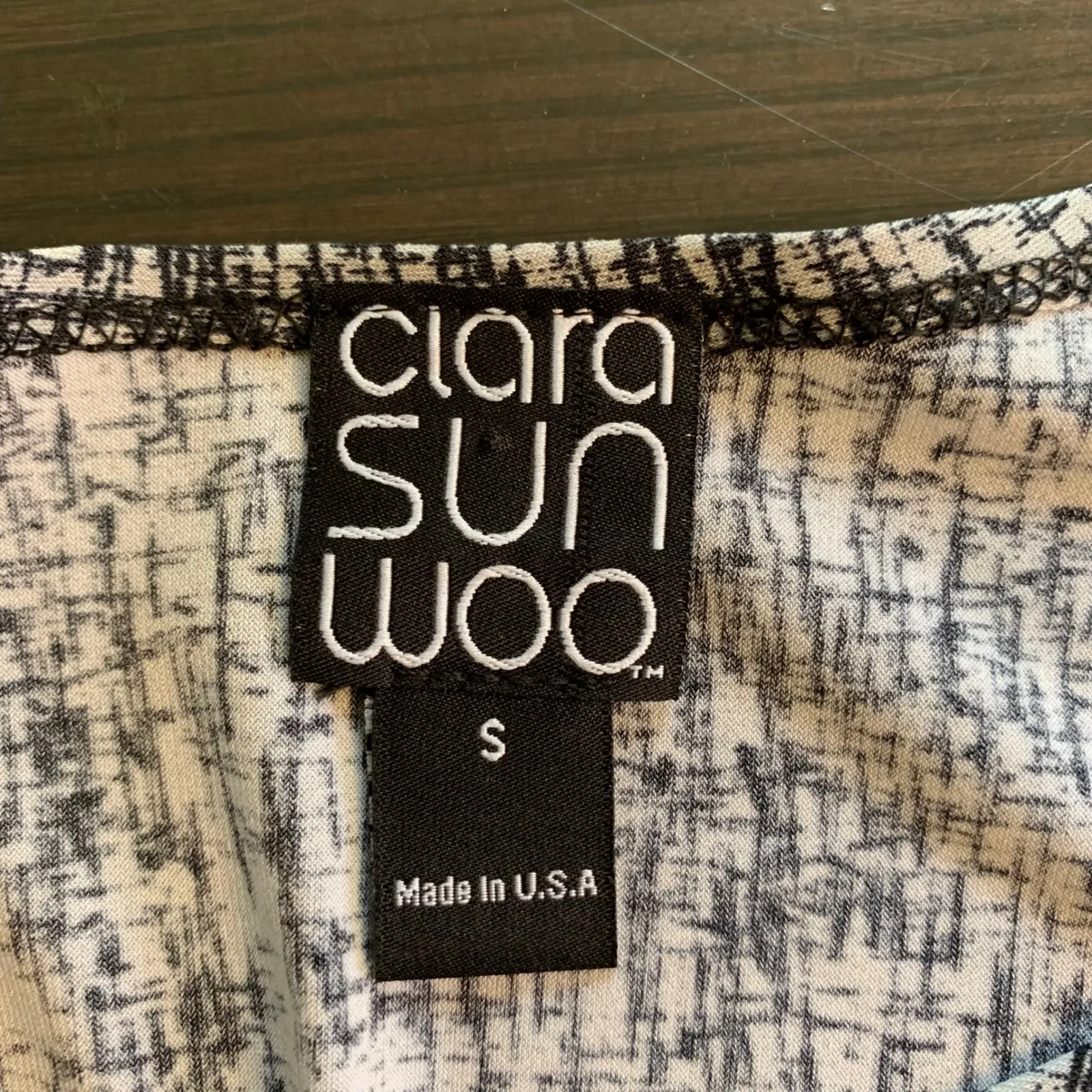 Clara Sun Woo Tunic Top Small Gray Black Ombre Asymmetrical Hem Made USA Comfort - Image 3