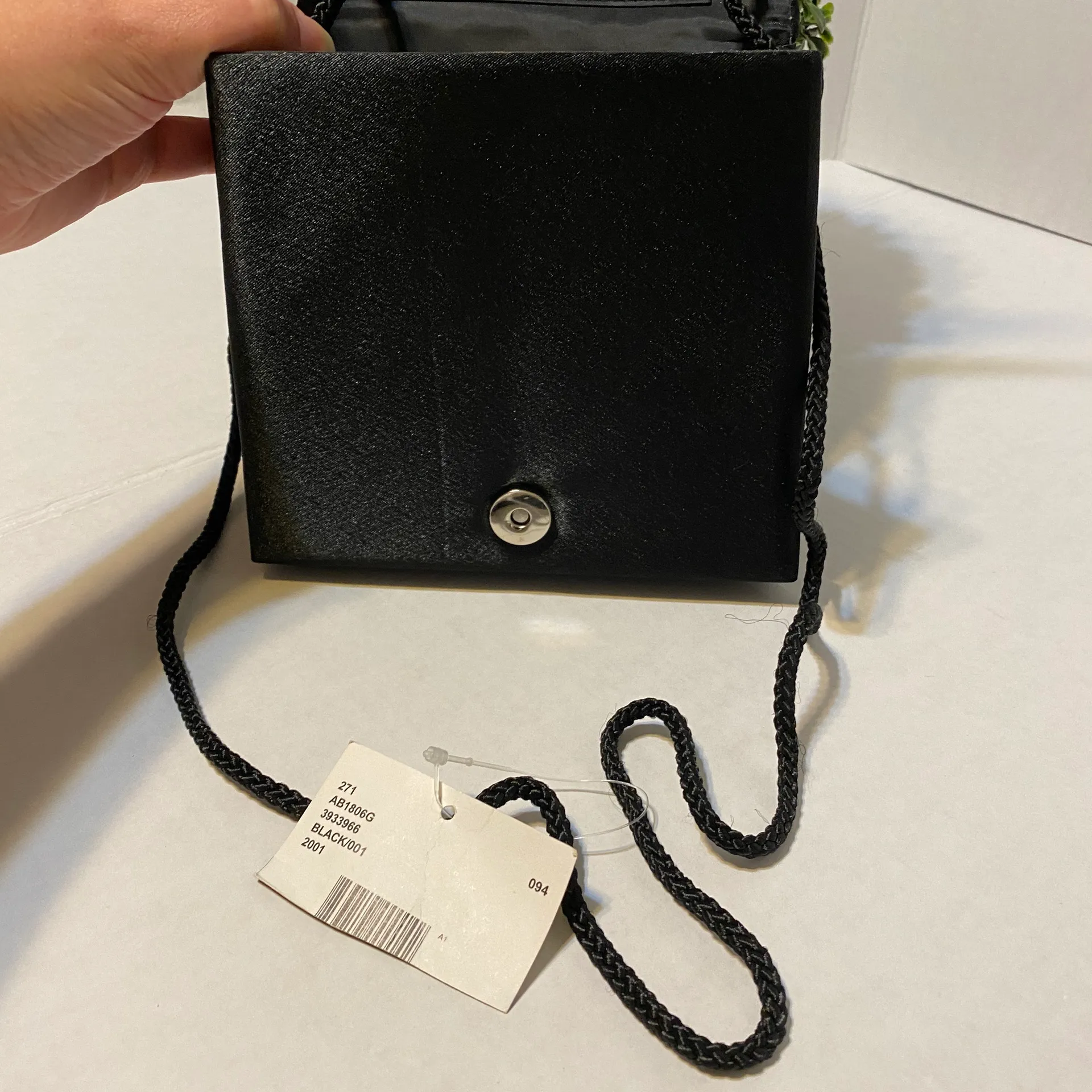 Pleated Clutch Evening Box Purse Black - Image 2