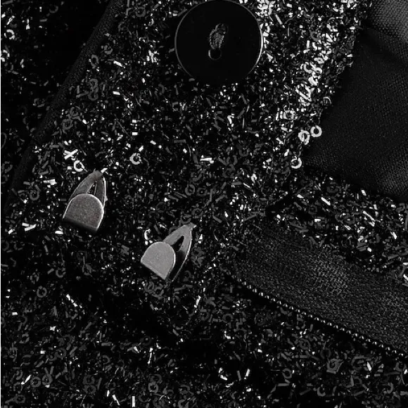 NWT EXPRESS High Waisted Sequin Bermuda Shorts SZ-2 BLACK - Image 8