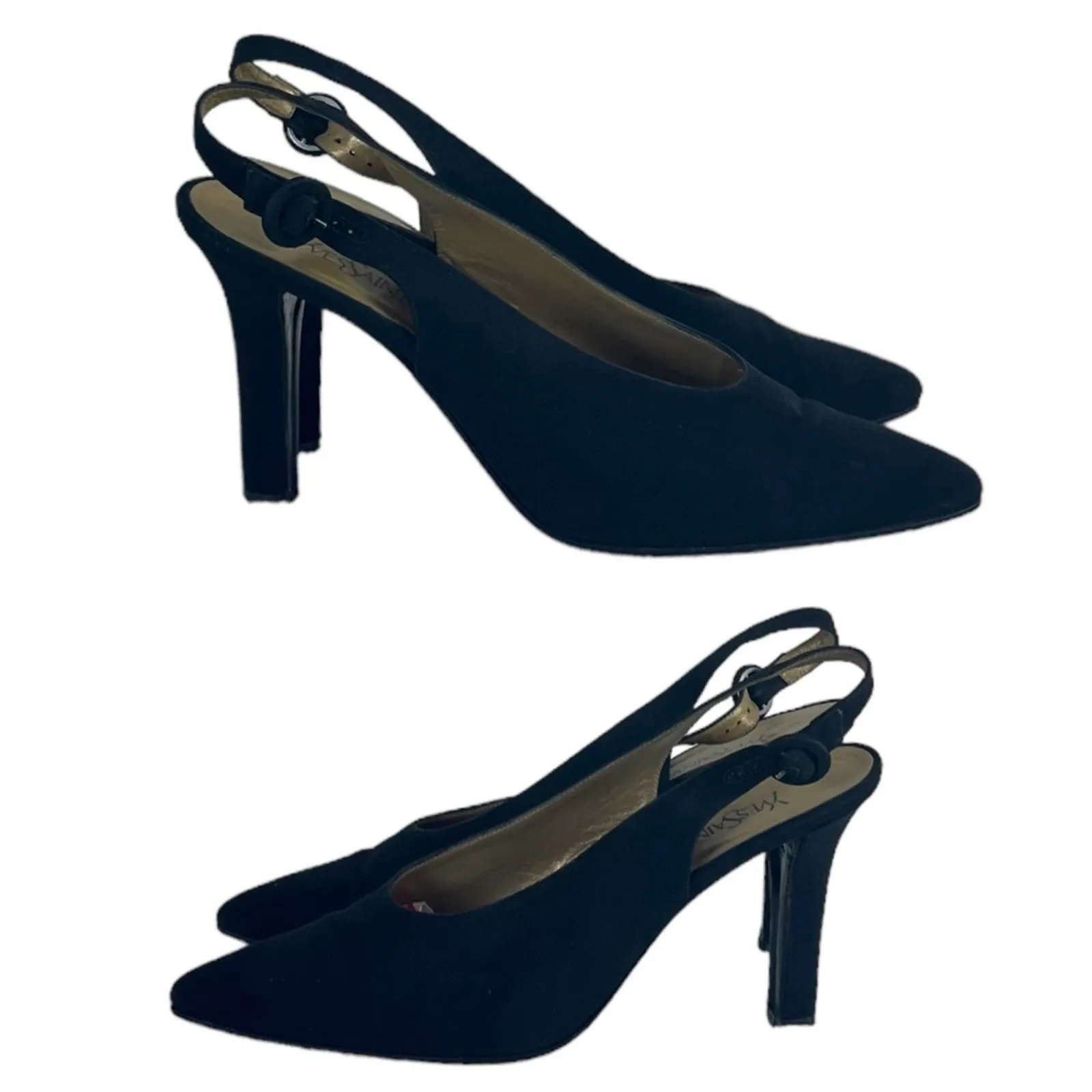 Yves Saint Laurent YSL Vintage Black Slingback 4” Heels Pumps Women’s Size 8N - Image 12