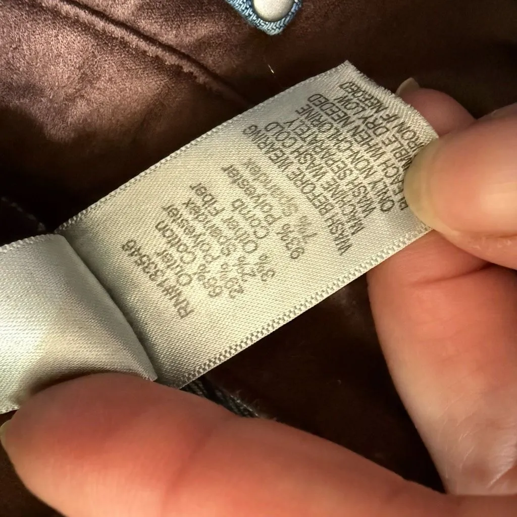 ECRU Designed Los Feliz Brown Moleskin Fabric Inset Jean In Vintage 28 - Image 13