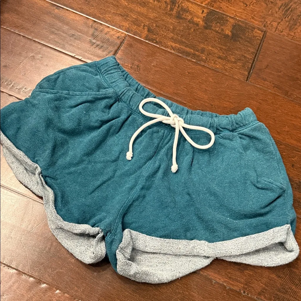 H&M Teal Drawstring Athletic Shorts - Image 2
