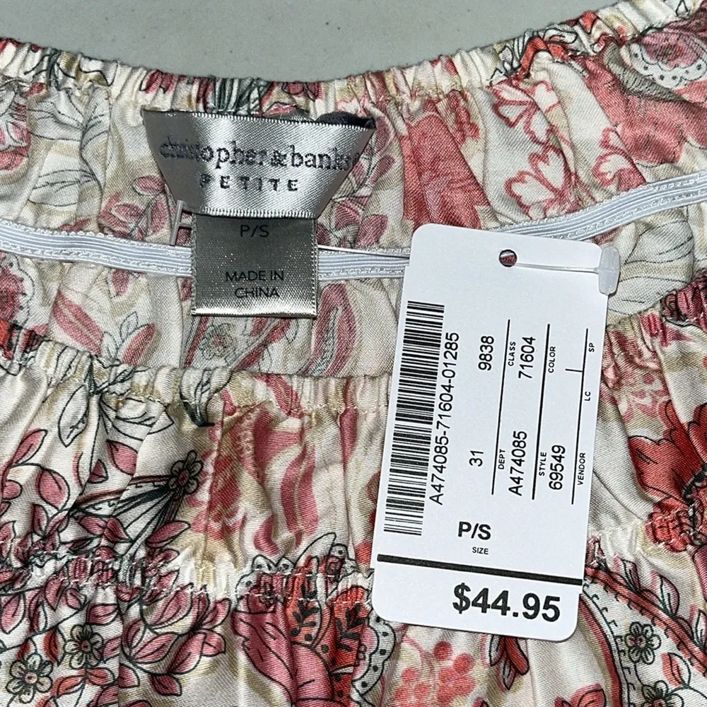 Christopher & Banks Petite NWT P/S Floral Print Peplum Hemline Tank Top Blouse - Image 5