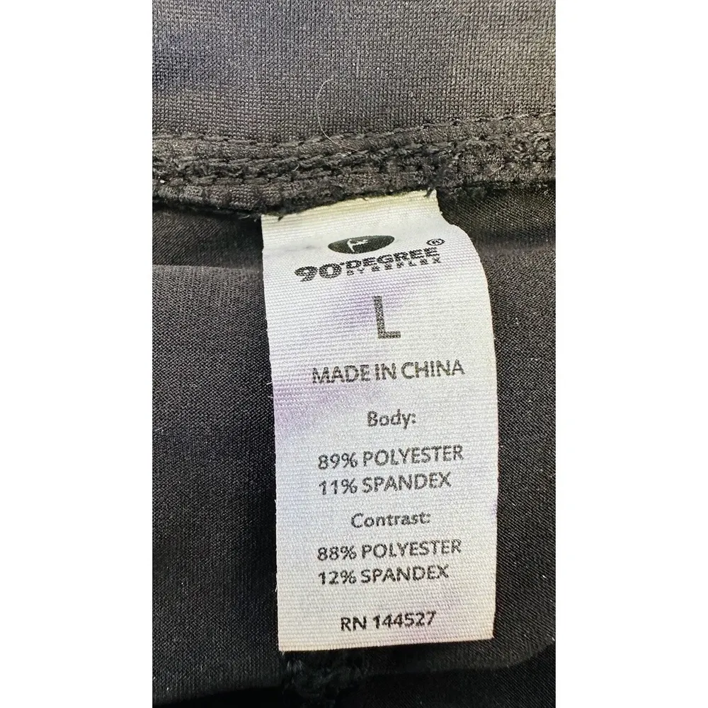 NWT 90 Degree by Reflex Drawstring Skort Front Side Pockets Black Woman's Size L Size L - Image 9