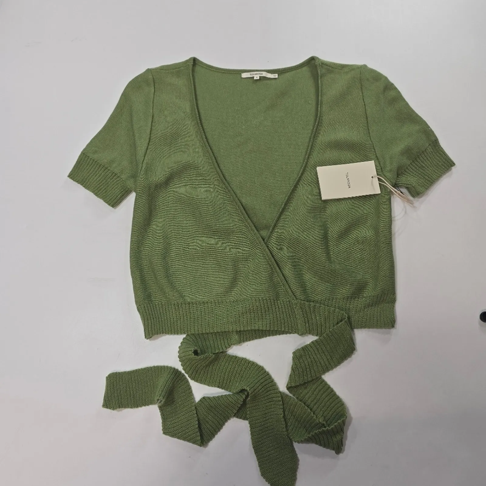 Tularosa Danny Wrap Sweater in Green Small - Image 3