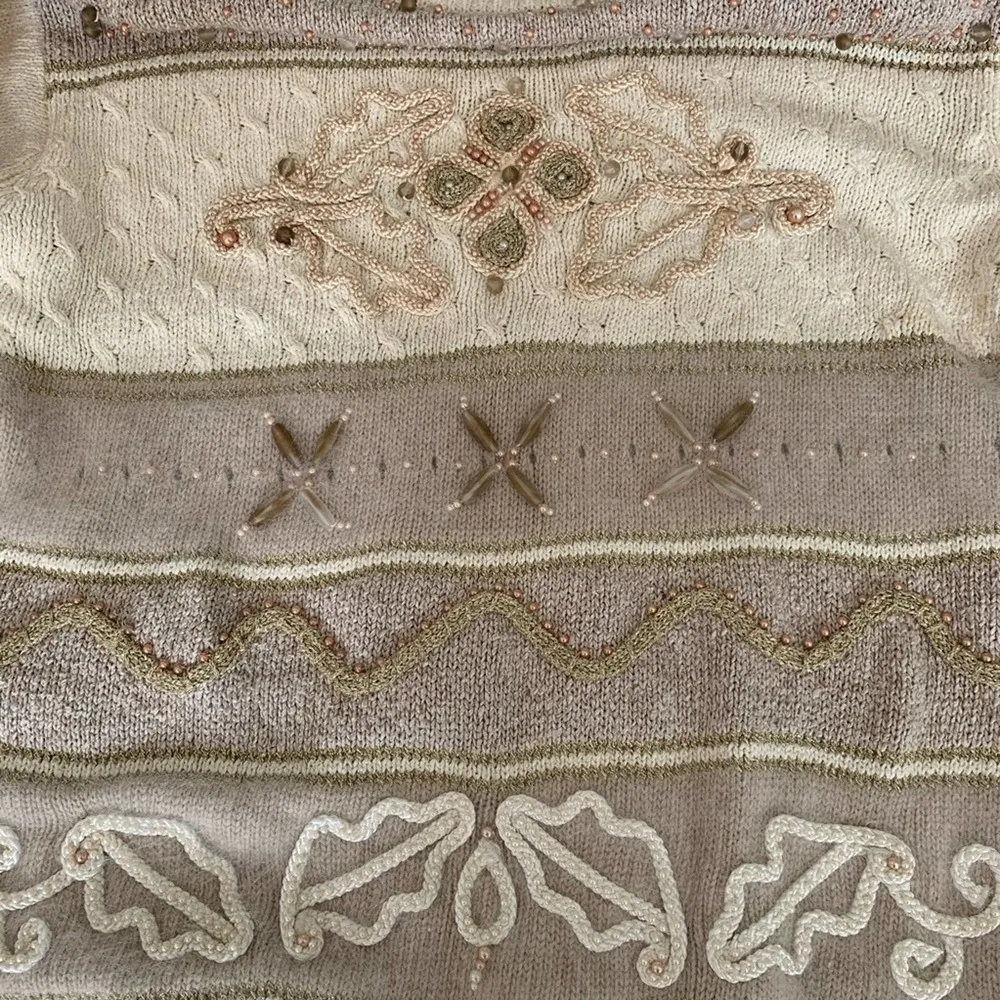 Vintage IB Diffusion Embellished Silk Sweater Women's S - Image 5