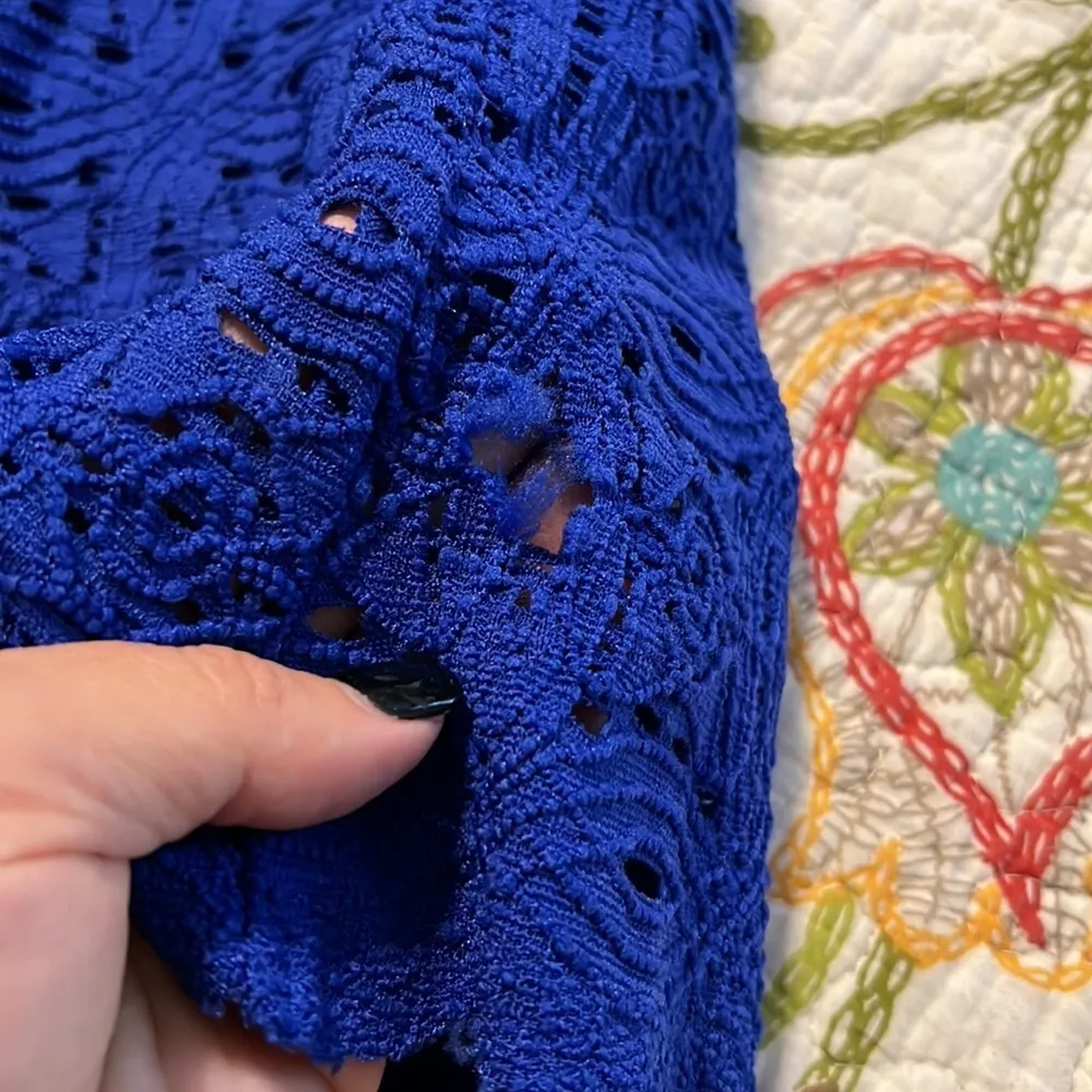 RONNI NICOLE women's size 16W cold shoulder dress cobalt blue sheath lined flaw - Image 11