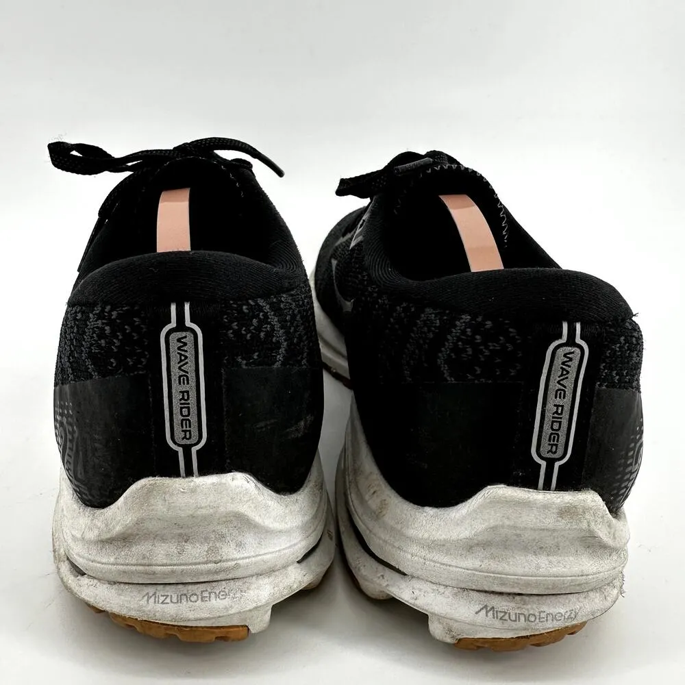 Mizuno Wave Rider 24 Running Shoes WaveKnit Lace Up Athletic Black Dark Shadow 9 - Image 5