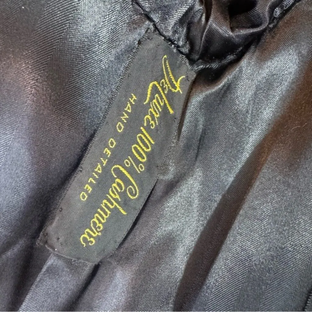 Vintage Cashmere Coat with Persian Lamb Trim 50’s Black Size M Men’s L Women’s Size L - Image 10