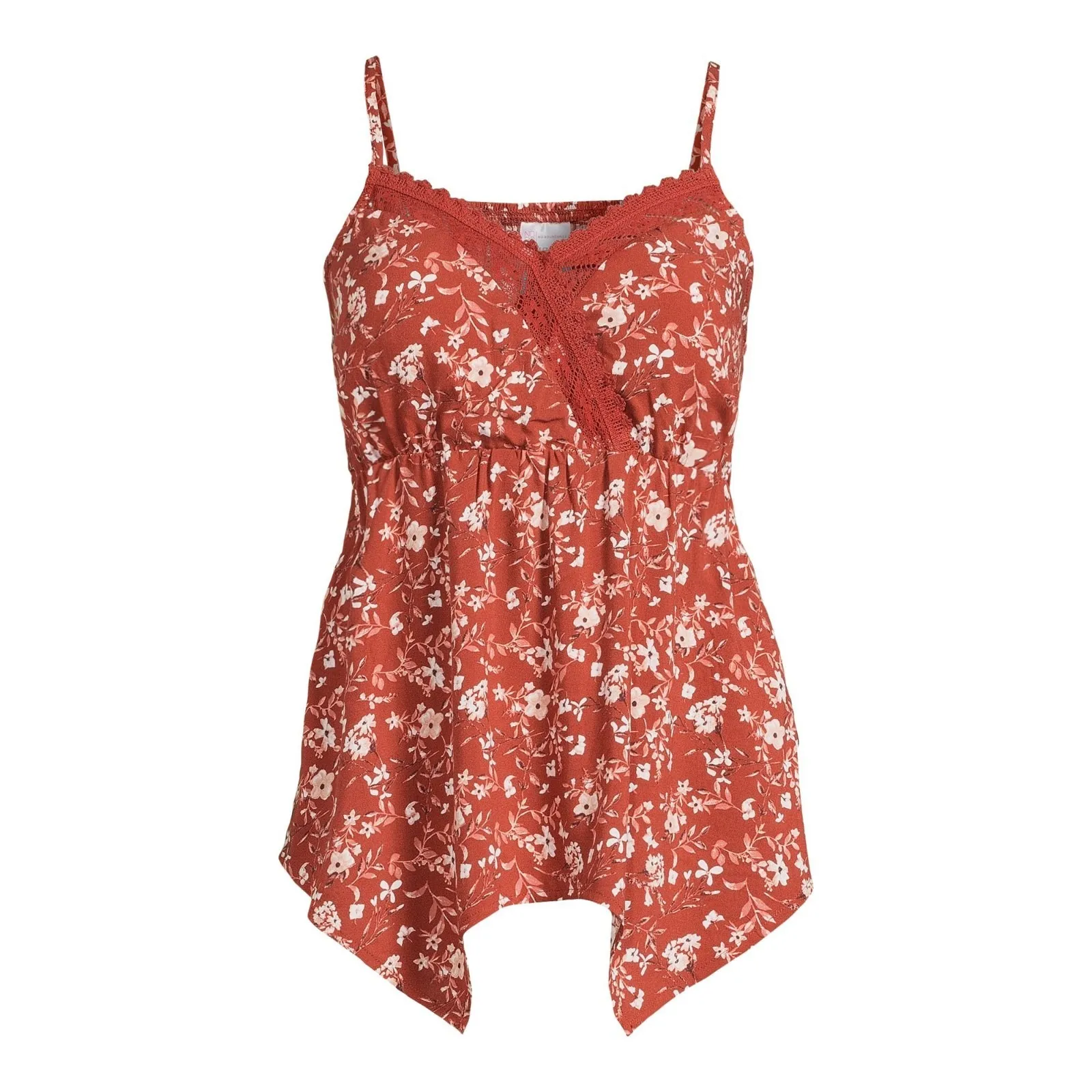 No Boundaries Tank Top XS Floral Vintage Y2K Lace Cami Sharkbite NWT 90s Rayon‎ - Image 3