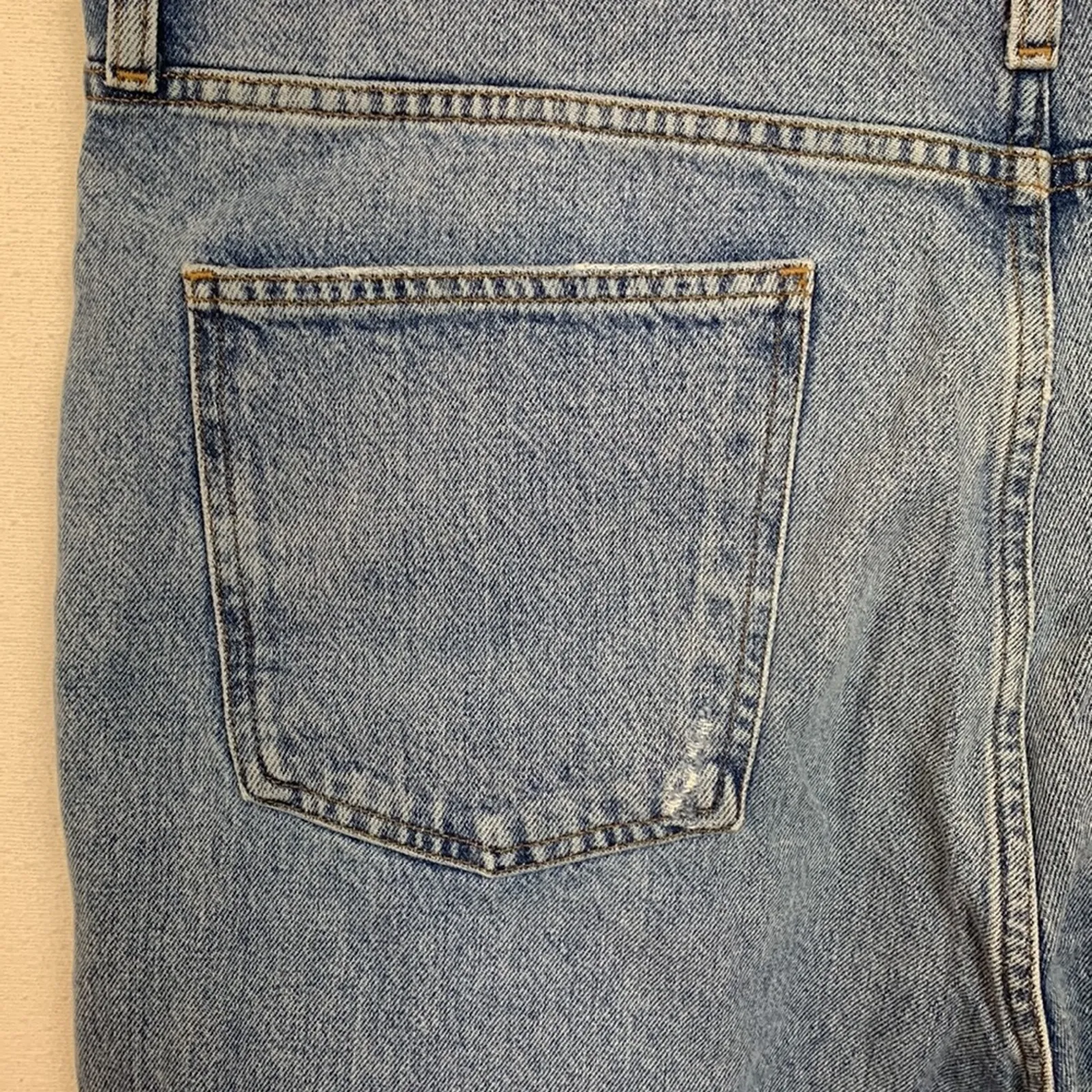 AGOLDE size 32 reworked 90s paper bag pants high rise straight leg baggy acid li - Image 14