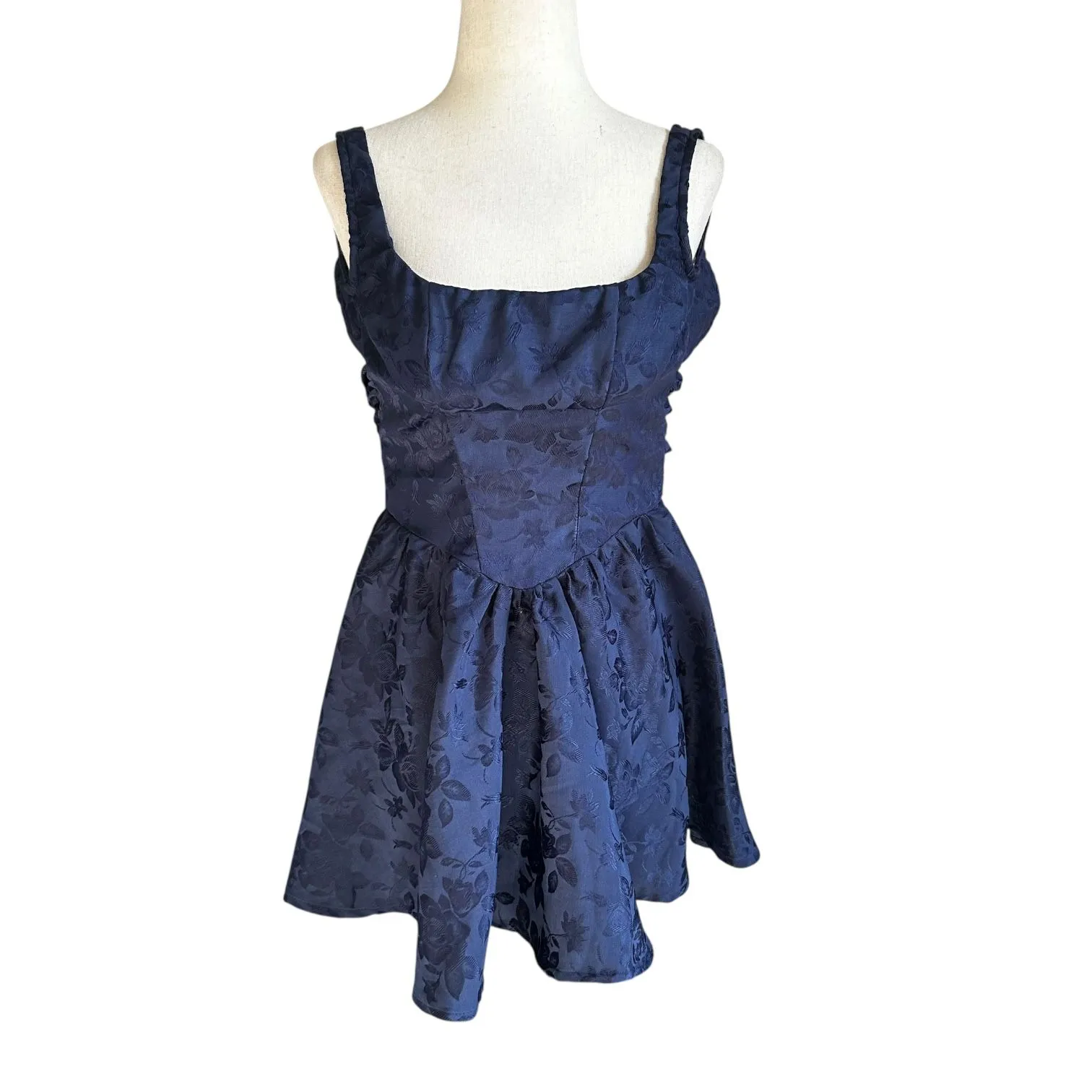 Lucy In The Sky Blue Floral Mini Dress Women's Size XXS | 31-7 - Image 2