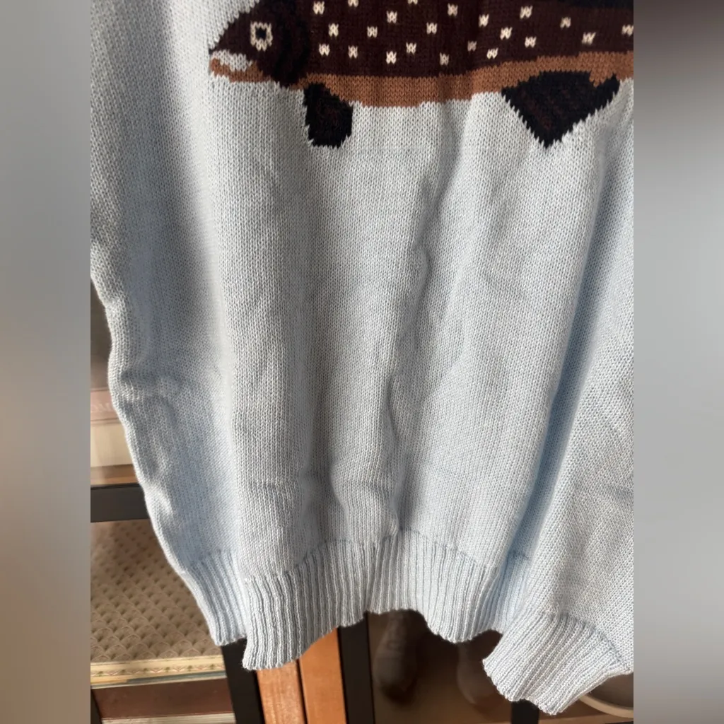 The Fisherman’s Daughter sweater crewneck knit blue fish ribbed - Image 4