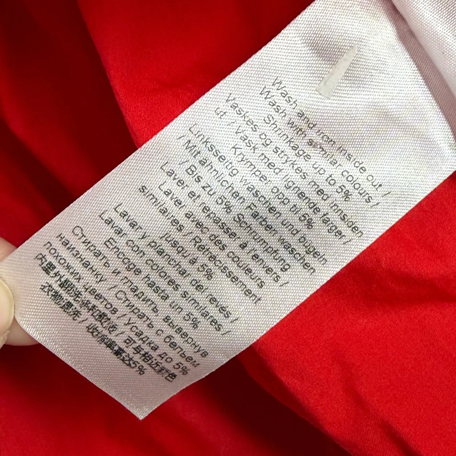 GANNI Poplin U Neck Dress Red Organic Cotton Size 36 US 4 Style F9006 - Image 10