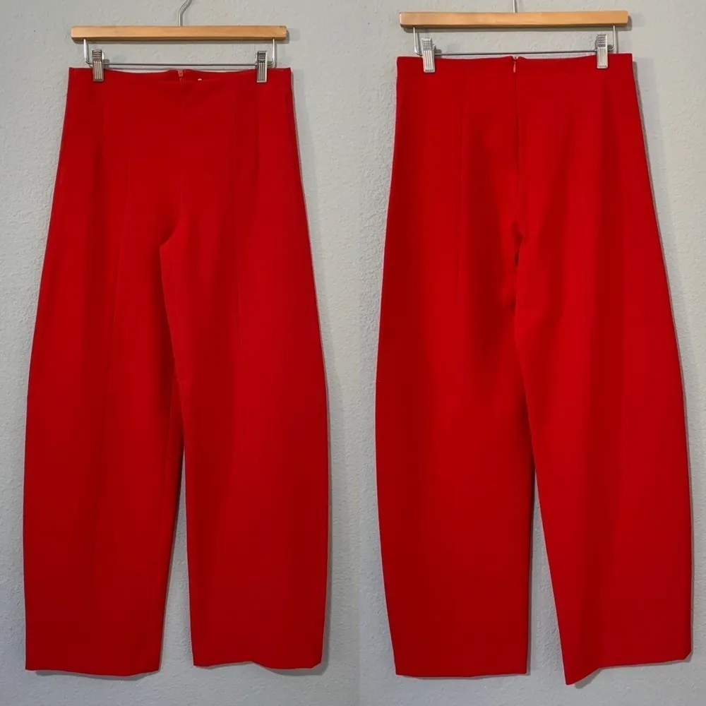 Zara New Bloggers Fav Red Low‎ Rise Formal Pants Limited Studio Edition Size M - Image 6