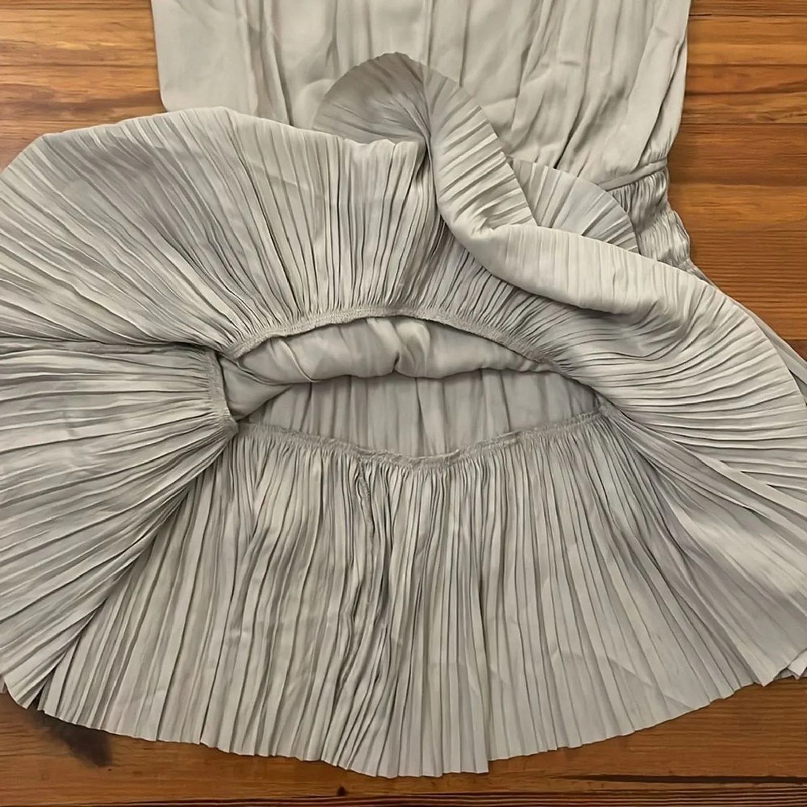 Current Air Gray Split Neck Flutter Sleeve Smocked Dress Womens Medium 1990261-1 - Image 11