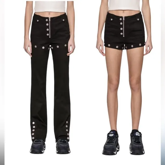 I.AM.GIA Black Dagger Convertible High Waisted Snap Pants Size XS - Image 2