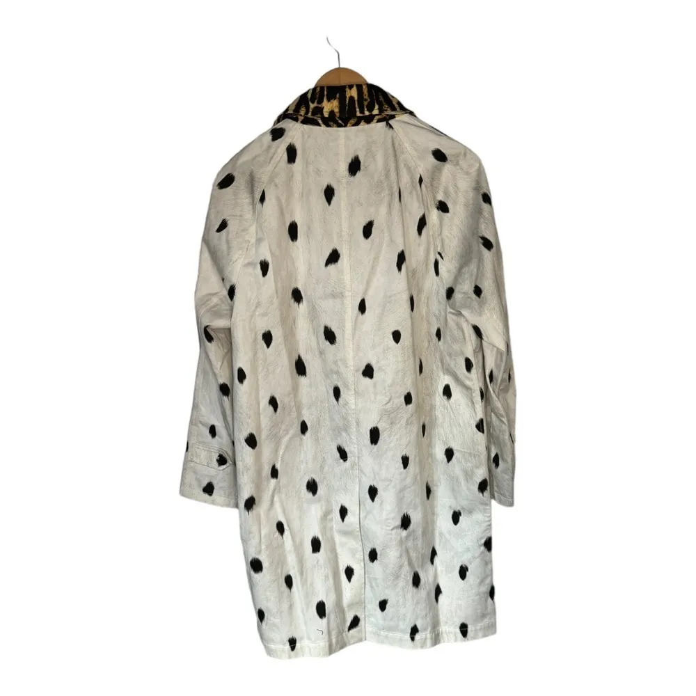 Burberry ANIMAL-PRINT COTTON-TWILL TRENCH COAT IN WHITE,BLACK,BROWN Size - Image 9