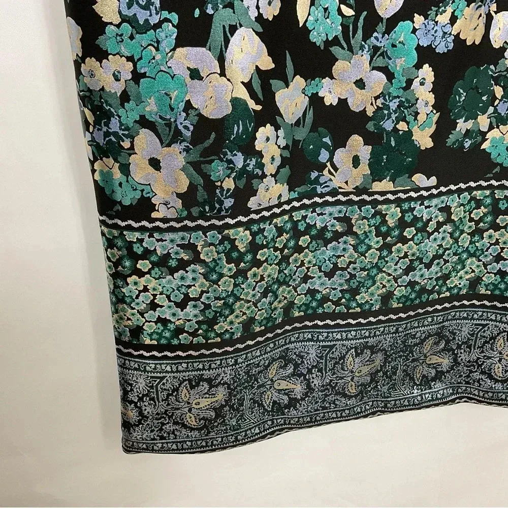 Beige By ECI Floral Metallic Cap Sleeve Dress‎ Size 12 - Image 3