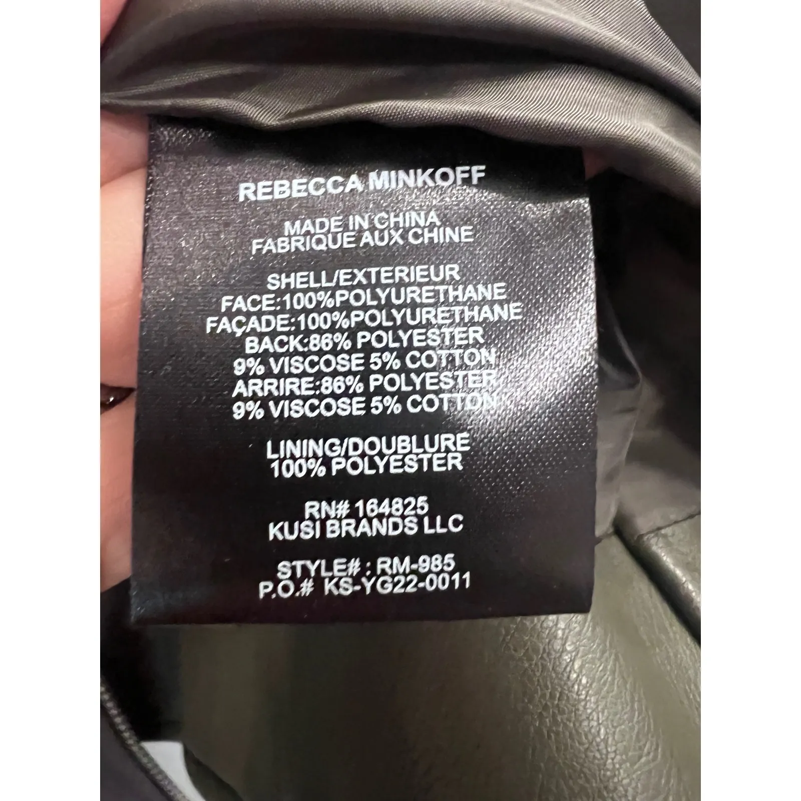 Rebecca Minkoff Olive Green Moto Jacket Size S Faux Vegan Leather Biker Coat NWT - Image 11