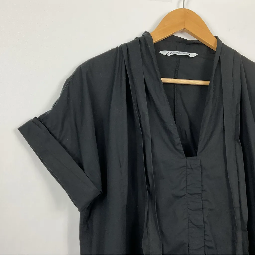 Zara Short‎ Sleeve Black Belted Shirtdress ZW Collection Size XXL - Image 2