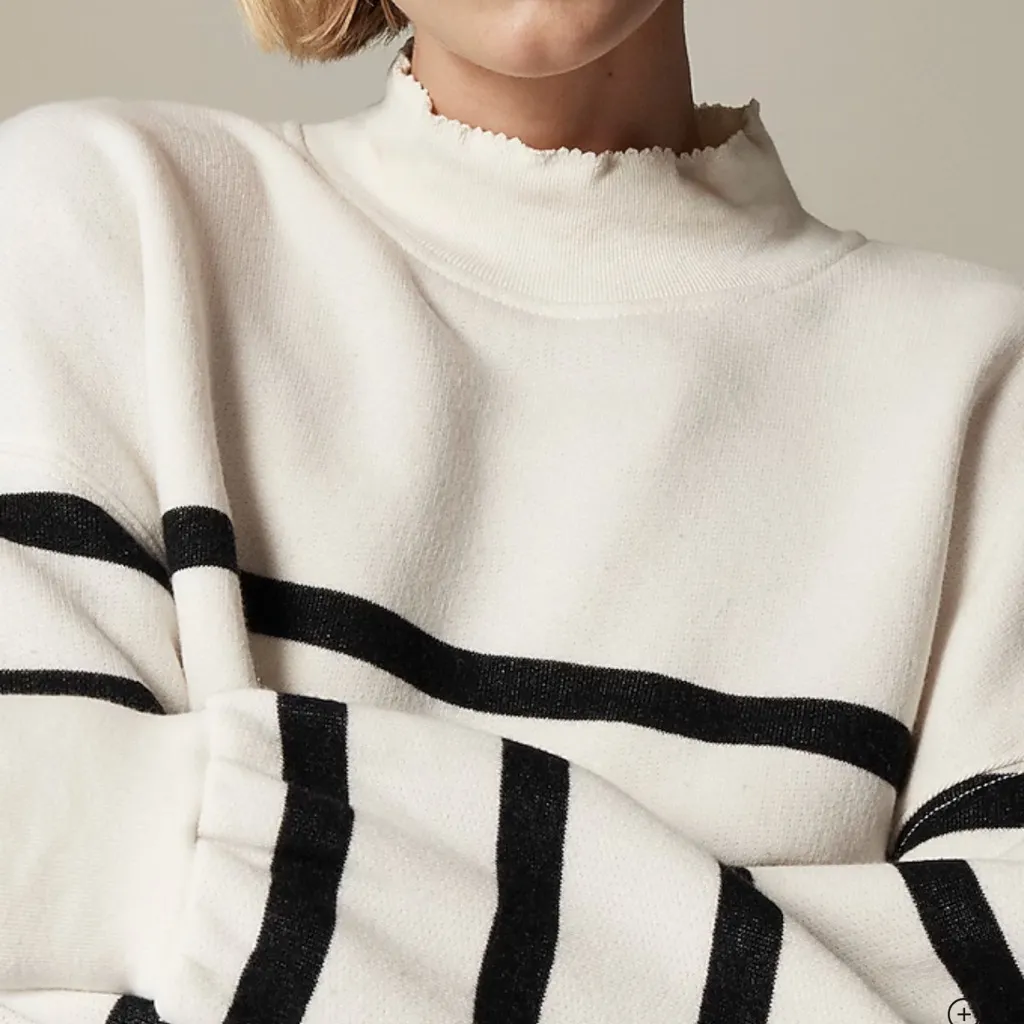 J.Crew Heritage terry mockneck sweatshirt in stripe - Image 2