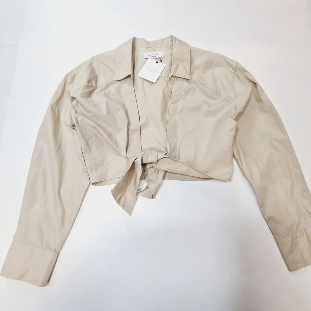 L'Academie The Neva Top in Khaki Medium - Image 2