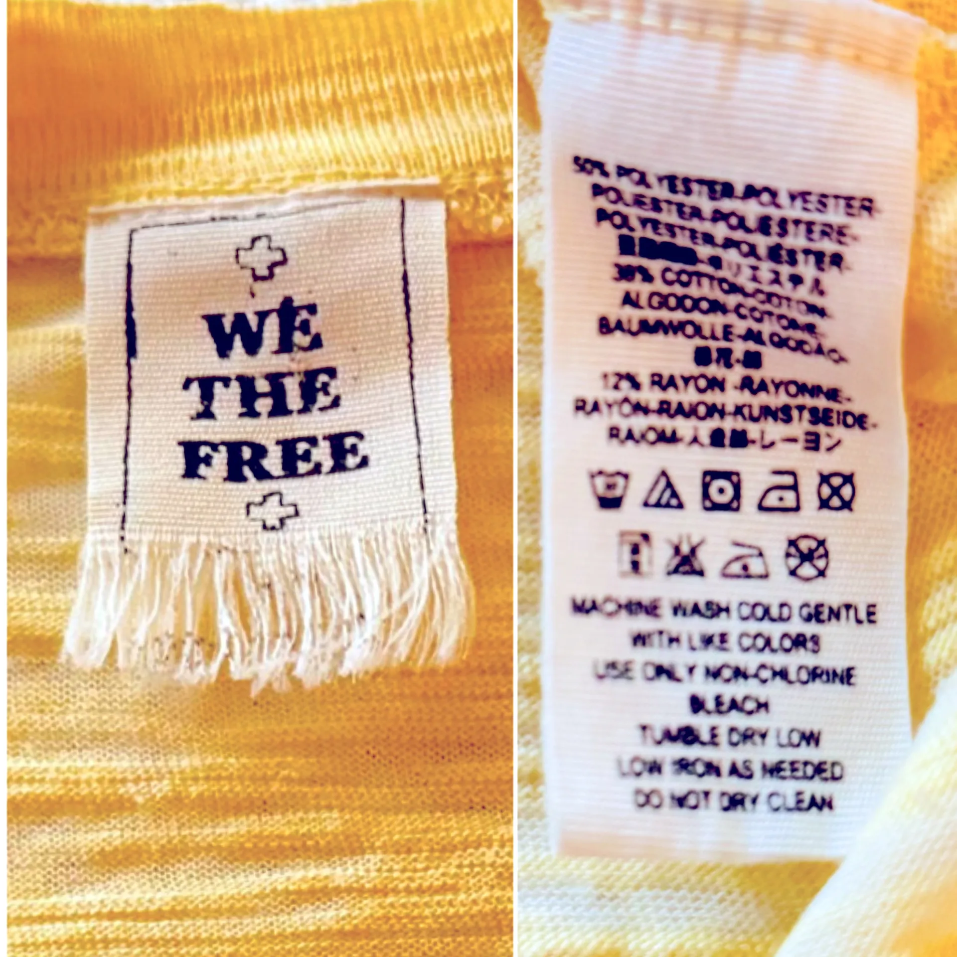 FREE PEOPLE We The Free Burnout Boyfriend T-shirt Yellow Short Sleeve CutOut Tee - Image 14