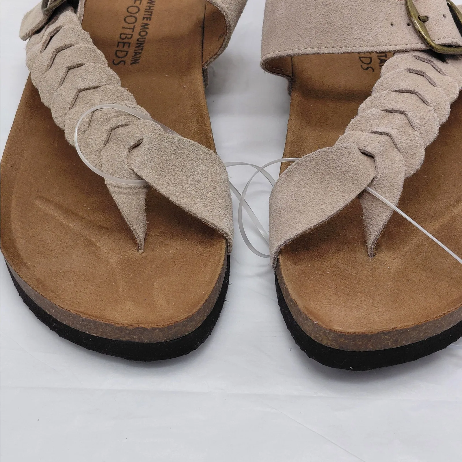 White Mountain Happier Footbed Sandals Minimalist Shoes Women's Size 6M Beige - Image 5