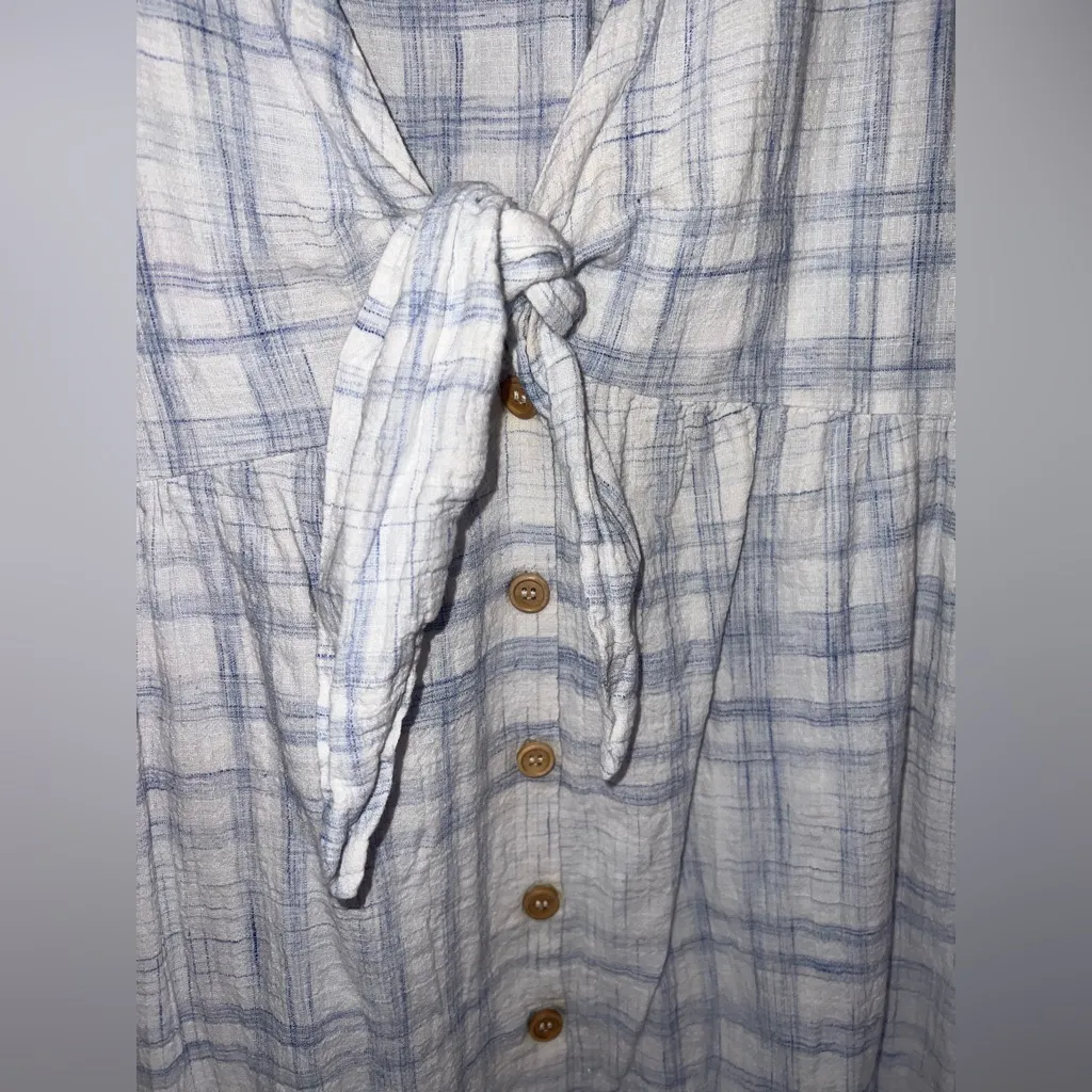 Love, Whit Light Blue Plaid Sundress Size L - Image 6