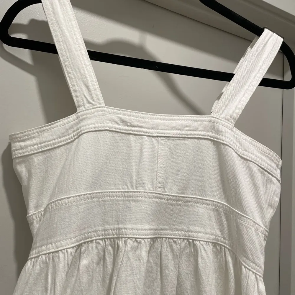 American Eagle AE White Denim Overalls Button-Front Sleeveless Mini Dress - S - Image 13