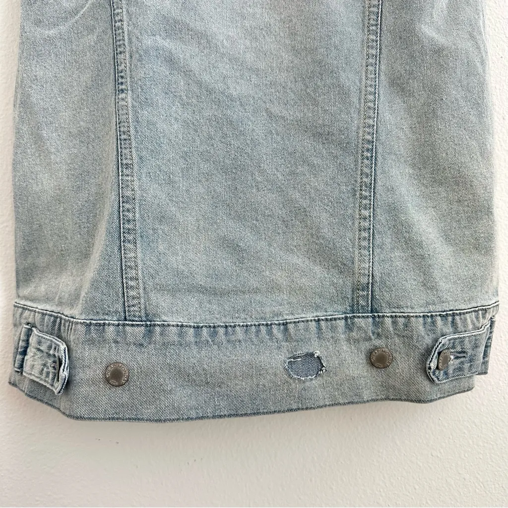 Cheap Monday Denim Vest XS Blue Denim Button Up Rocker Grunge Punk - Image 8