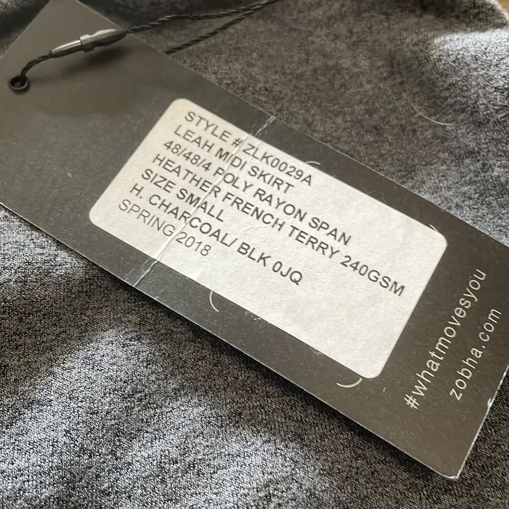 NWT Charcoal Leah Midi Skirt French Terry flaw - Image 3